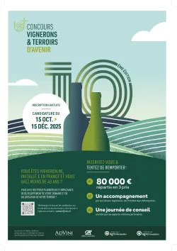 Affiche de la 10ème édition du concours Vignerons et Terroirs d'Avenir