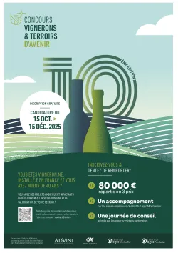 Affiche de la 10ème édition du concours Vignerons et Terroirs d'Avenir