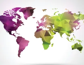 Mappemonde colorée 