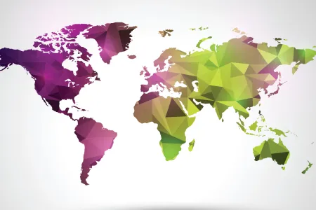 Mappemonde colorée 
