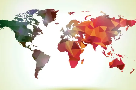 Mappemonde rouge 