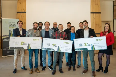 Les trois lauréats de la 10ème édition du conours Vignerons et terroirs d'Avenir