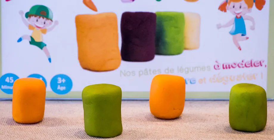 Produit du projet PAT’ & PATTY - Pâtes de légumes à modeler, à cuire, et à déguster (Ecotrophelia, 2017)