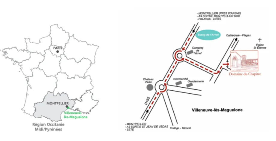 Plan d'accès au Domaine du Chapitre