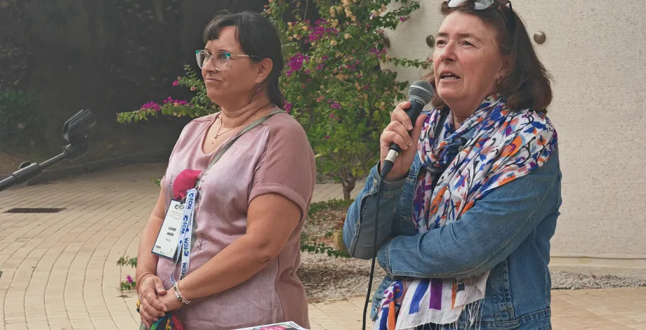 Présentation des études doctorales par Marie-Stéphane Tixier, directrice déléguée à la politique scientifique avec Laure Haon chargée de l'accueil et du suivi des doctorants